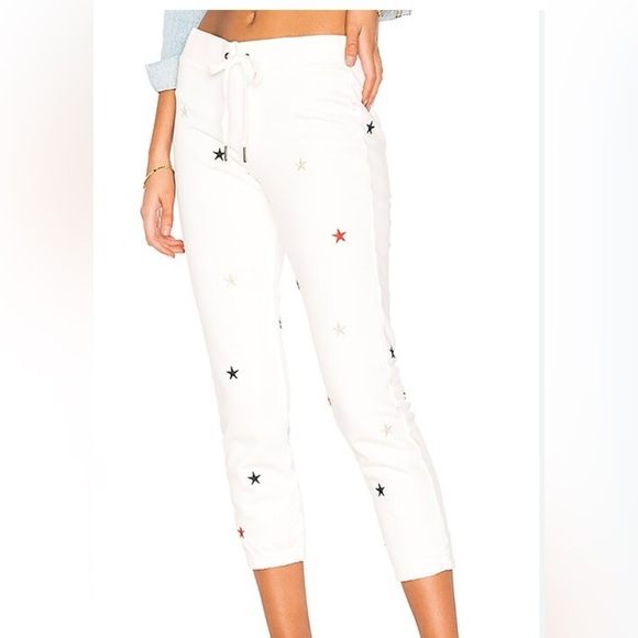 Pam & Gela Basic Sweatpants STARS Joggers WHITE Small Revolve SOLD OUT - Picture 1 of 8
